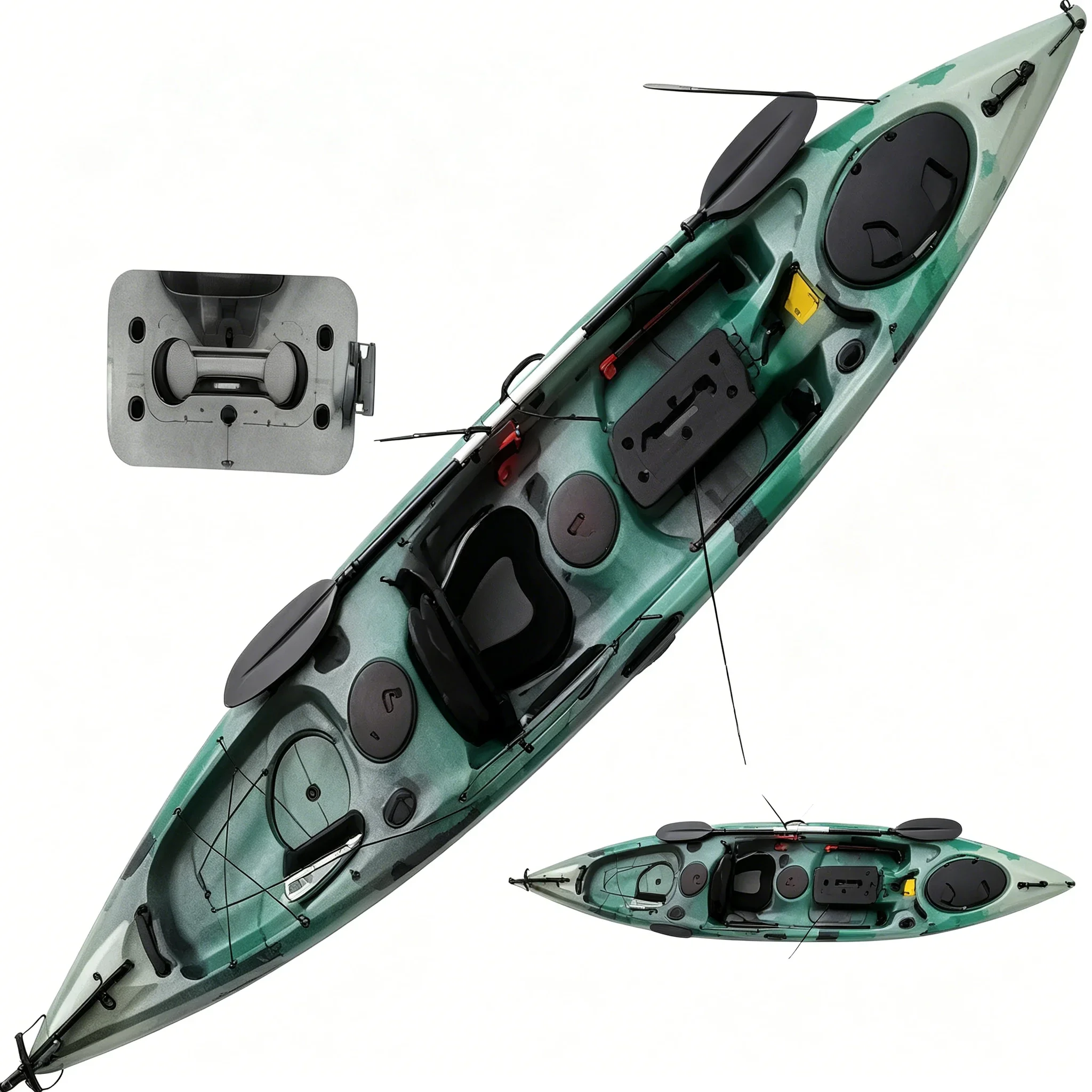 Single Person Polyethylene Ped - đánh giá và giá Fishing Kayak Rod Holder